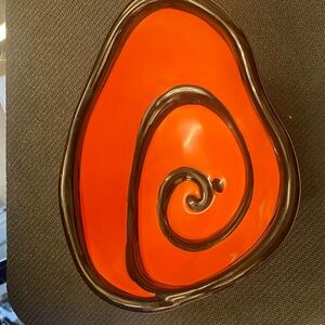 Bella Casa Abstract Orange and Black Art bowl